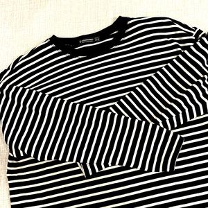 Black and white striped shirt long sleeve Stradivarius Size Small